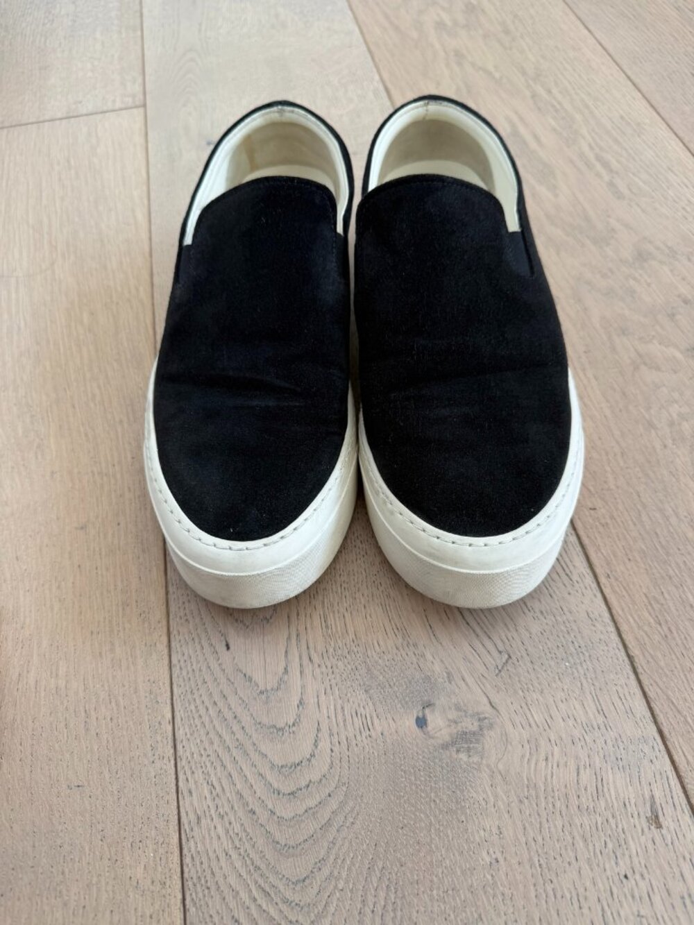 The Row Marie-H Black Suede Slip-On Sneakers — 38.5